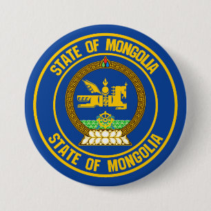 Bóton Redondo 7.62cm Mongólia Round Emblem