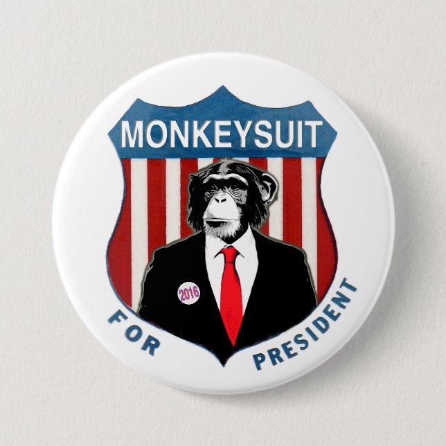 Bóton Redondo 7.62cm Monkeysuit para o presidente (Frente)