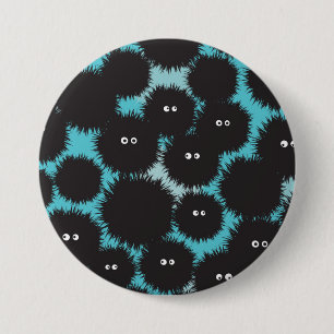 Bóton Redondo 7.62cm Monstros engraçados e pretos