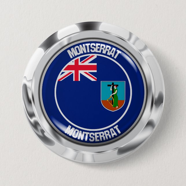 Bóton Redondo 7.62cm Montserrat Round Emblem (Frente)