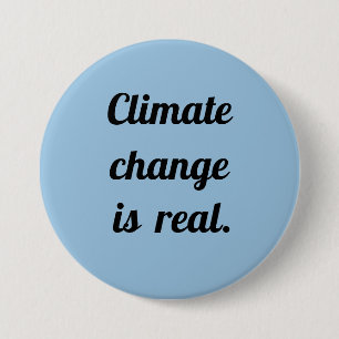 Bóton Redondo 7.62cm Mudança Climática: Botão Azul Claro