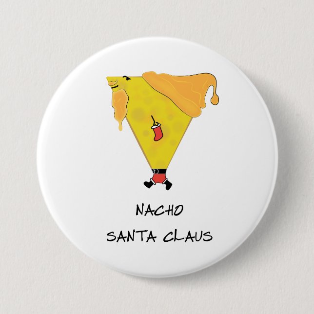Bóton Redondo 7.62cm Nacho Santa Claus (Frente)