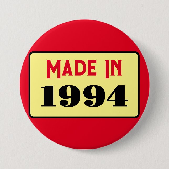 Bóton Redondo 7.62cm nascer do aniversário de 30 anos 1994 de 30 pinos (Frente)