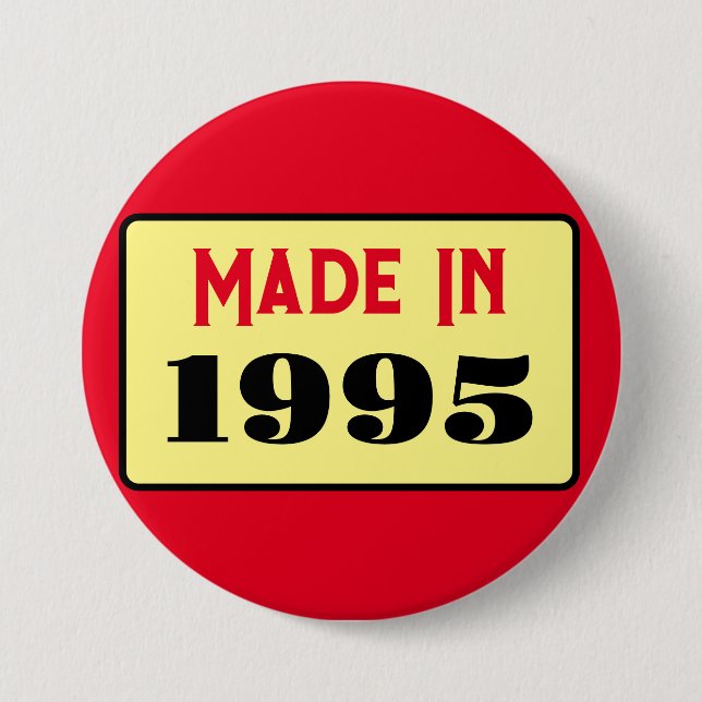 Bóton Redondo 7.62cm nascer do aniversário de 30 anos 1995 de 30 pinos (Frente)