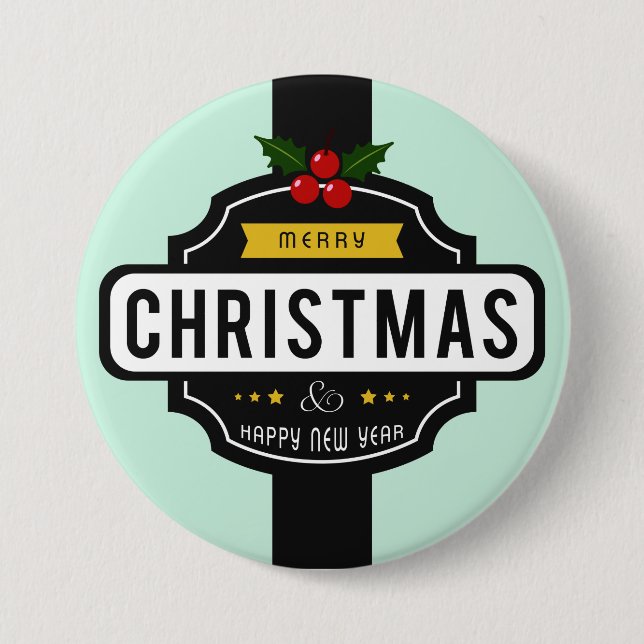 Bóton Redondo 7.62cm Natal Deseja um botão grande (Frente)