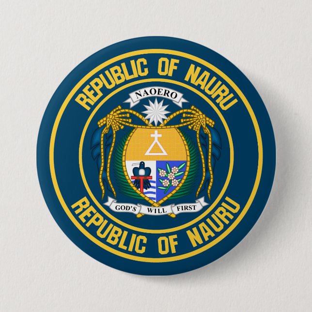 Bóton Redondo 7.62cm Nauru Round Emblem (Frente)
