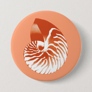 Bóton Redondo 7.62cm Nautilus shell - terracotta e branco
