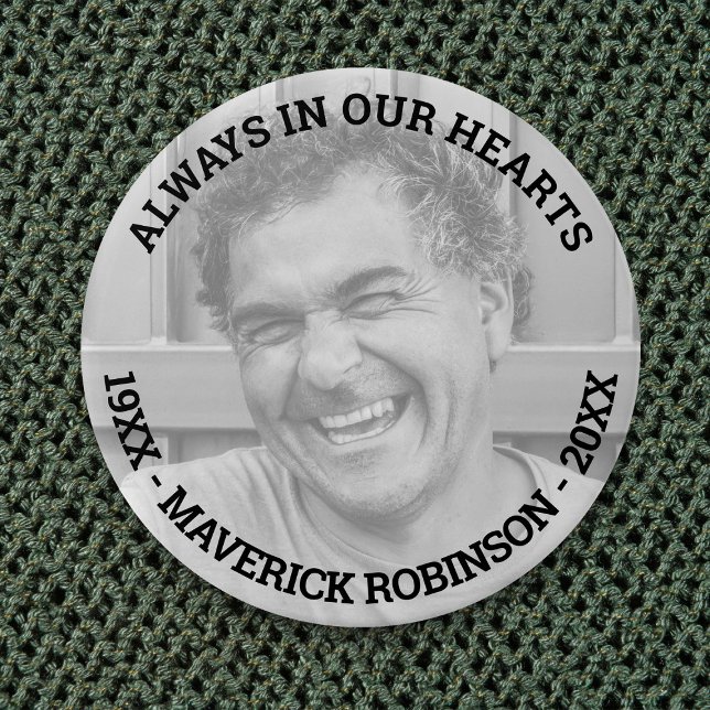 Bóton Redondo 7.62cm No Loving Memory Photo Memorial Funeral (Criador carregado)