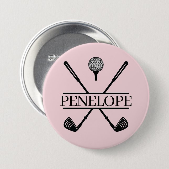 Bóton Redondo 7.62cm Nome de Golfe Pink Ladies (Frente & Verso)