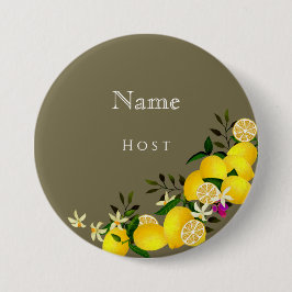 Bóton Redondo 7.62cm Nome do Aniversário do Lemon Squeeze