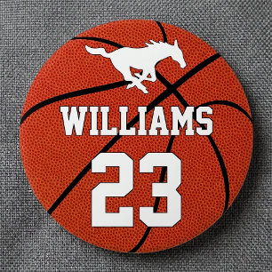 Bóton Redondo 7.62cm Nome do jogador personalizado de basquetebol Númer