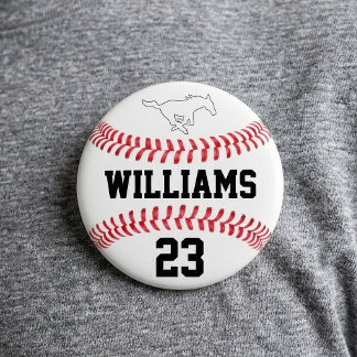 Bóton Redondo 7.62cm Nome do jogador personalizado de beisebol Número e