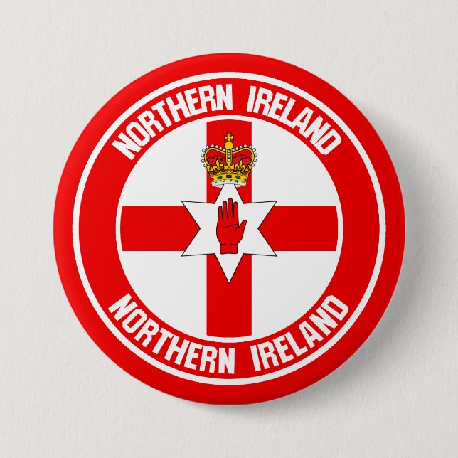 Bóton Redondo 7.62cm Norte Ireland Round Emblem (Frente)