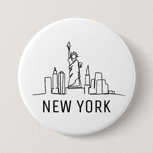 Bóton Redondo 7.62cm Nova York (Frente)