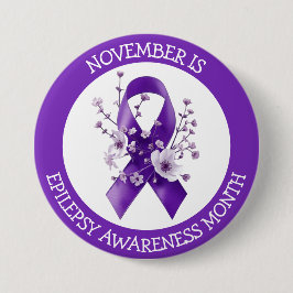 Bóton Redondo 7.62cm November is Epilepsy Awareness Month