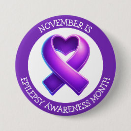 Bóton Redondo 7.62cm November is Epilepsy Awareness Month