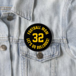 Bóton Redondo 7.62cm Numero de Jersey de futebol preto e amarelo<br><div class="desc">Anime-se com a sua equipe desportiva favorita, jogador de futebol ou mostre seu orgulho escolar com um botão personalizado de espírito! Adicione o nome da sua escola ou personalize com o nome de um jogador e o número de camisa. Perfeito para jogos de futebol, basquetebol, baseball e futebol! Crie pinos...</div>
