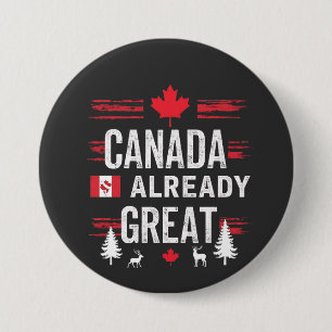 Bóton Redondo 7.62cm O Canadá já é excelente Anti-Trump do MAGA