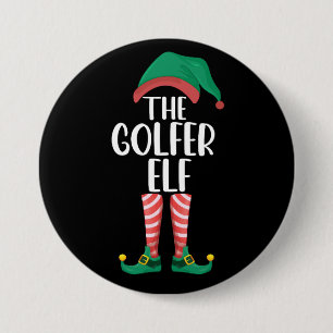 Bóton Redondo 7.62cm O Elfo Golfista Família Golf Correspondente Natal