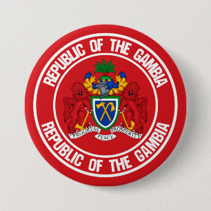 Bóton Redondo 7.62cm O emblema da volta da Gâmbia