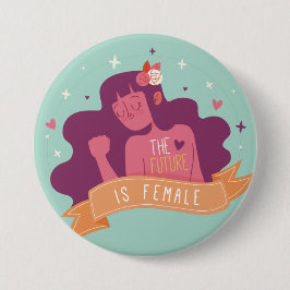 Bóton Redondo 7.62cm O futuro é o botão feminino