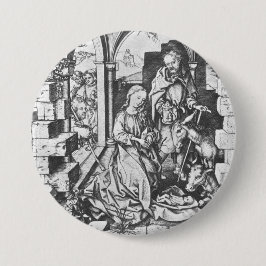 Bóton Redondo 7.62cm O Nascimento de Jesus (por Martin Schongauer)