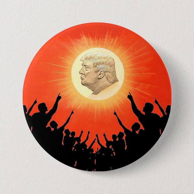 Bóton Redondo 7.62cm O Rei Sol Donald Trump (Frente)