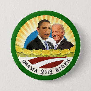 Bóton Redondo 7.62cm Obama & luz do sol de Biden
