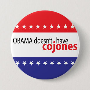 Bóton Redondo 7.62cm Obama não tem Cojones