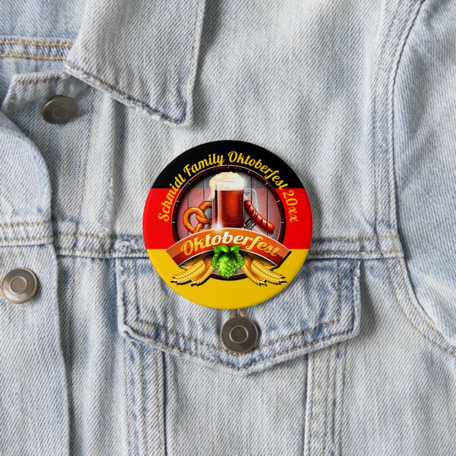 Bóton Redondo 7.62cm Octoberfest Festival Personalizar Nome Ano 20xx (In Situ)