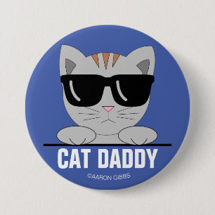 Bóton Redondo 7.62cm Óculos de sol CAT DADDY botão de gato