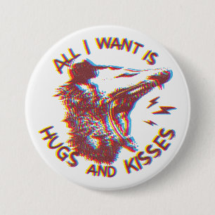 Bóton Redondo 7.62cm Ogambm Possum Desejo Por Amor, Engraçado Memória A