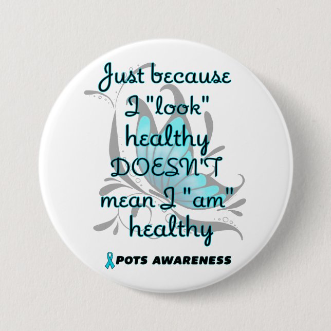 Bóton Redondo 7.62cm "Olhe" saudável/Borboleta...POTES (Frente)