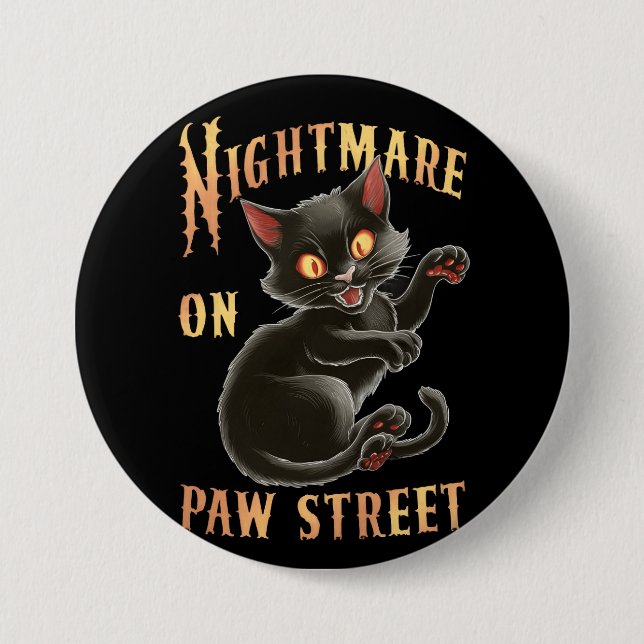 Bóton Redondo 7.62cm Olhos Assustadores: Um Pesadelo na Rua Halloween (Frente)