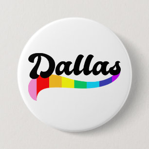 Bóton Redondo 7.62cm Orgulho gay arco-íris Dallas Texas TX direitos LGB