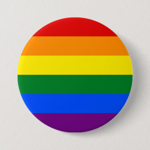 Bóton Redondo 7.62cm Orgulho Gay Lésbico LGBT Arco-íris