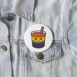 Bóton Redondo 7.62cm Orgulho LGBTQ+ do Rainbow Bubble Tea
