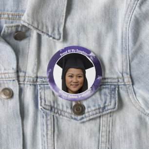 Bóton Redondo 7.62cm Orgulhoso de seu roxo graduado do botão da foto