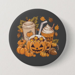 Bóton Redondo 7.62cm Outono Família Halloween Dia de Ação de Graças Fof
