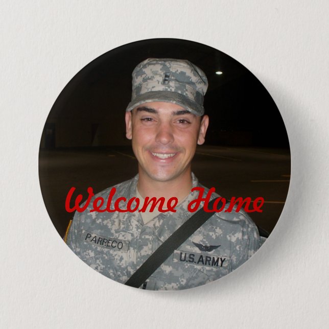 Bóton Redondo 7.62cm P1010387, casa bem-vinda (Frente)