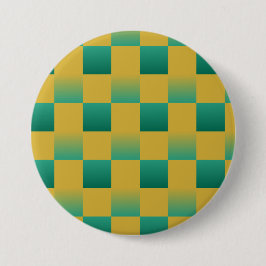 Bóton Redondo 7.62cm Padrão elegante em verde e ouro