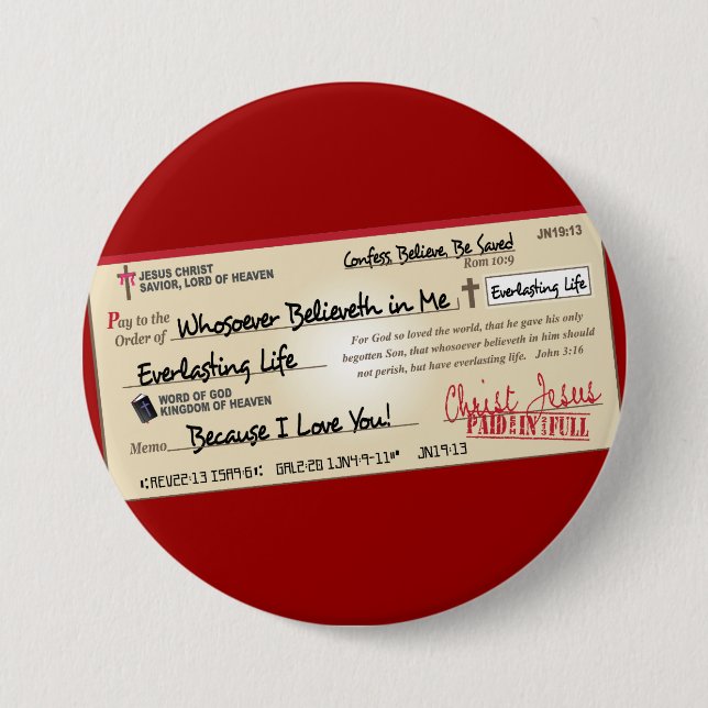 Bóton Redondo 7.62cm Pago completamente salvar pela verificação de (Frente)