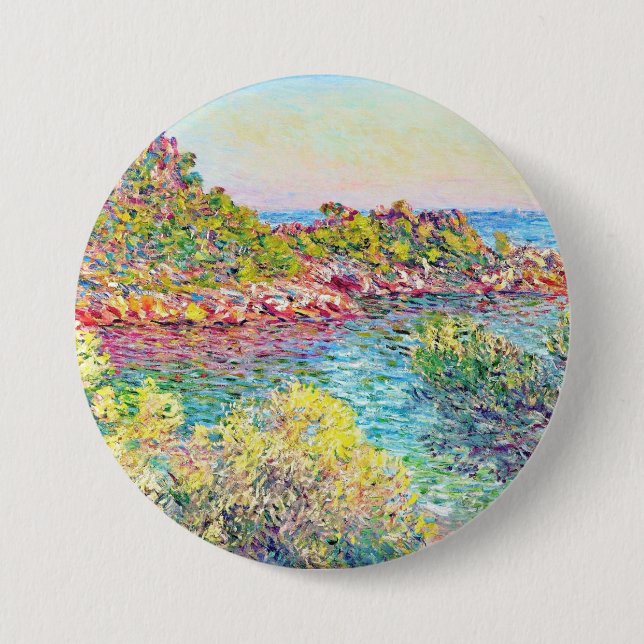 Bóton Redondo 7.62cm Paisagem perto de Monte Carlo (por Claude Monet) (Frente)