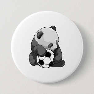 Bóton Redondo 7.62cm Panda com bola de futebol