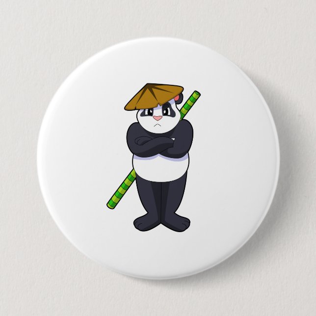 Bóton Redondo 7.62cm Panda no Stick briga Artes Marciais.PNG (Frente)