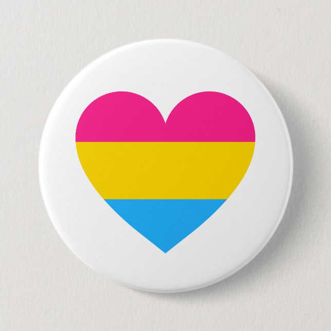 Bóton Redondo 7.62cm Pansexual Pride Heart (Frente)