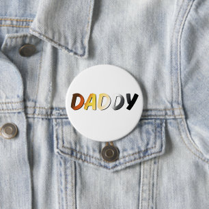 Bóton Redondo 7.62cm Papai em Cores de Orgulho Urso – Design Gay Urso O