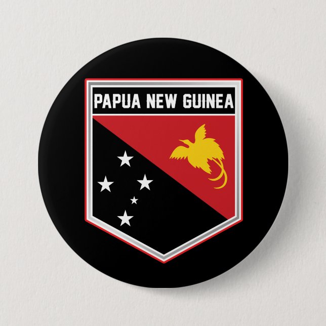 Bóton Redondo 7.62cm Papua Nova Guiné - Sinalizador Shield (Frente)