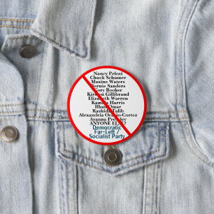 Bóton Redondo 7.62cm Partido Socialista Político Anti-Democrata de Esqu