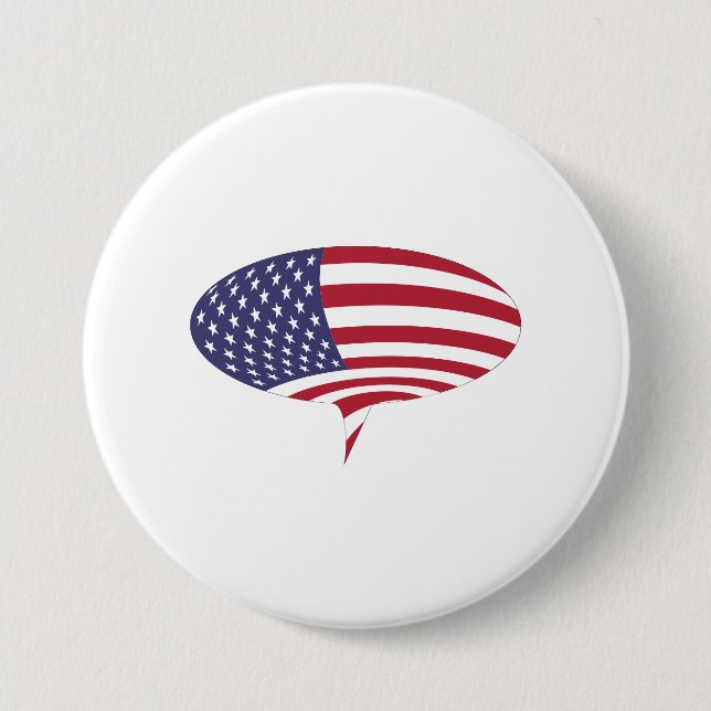 Bóton Redondo 7.62cm Patches e botões de bolha de fala patrióticos (Frente)